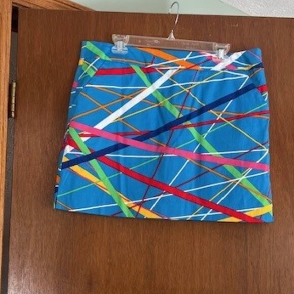 NWT Loudmouth Ladies Blue Geometric Skort size 14 - Picture 1 of 2